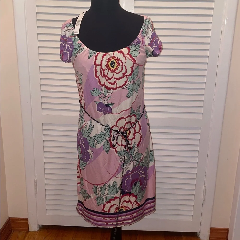 Elie Tahari Multicolor Silk  Floral Midi Dress